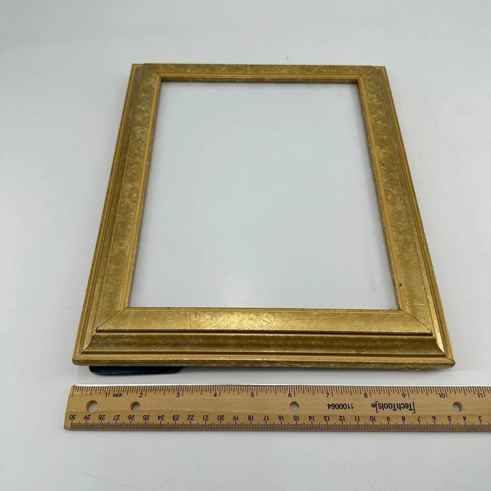 Vintage Gold Textured 8x10 Picture Frame Tabletop Easel Back Metallic Finish